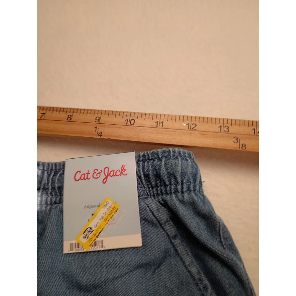 Cat & Jack Girls Light Wash Adjustable Waist Pull-On Shorts Size L 10/12 NWT NWT